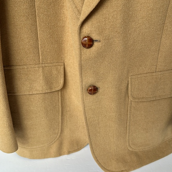 Men’s 100% Camel Hair Vintage Sport Coat Blazer Jacket 42” Chest Made in USA - Picture 4 of 12